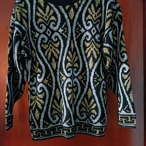 Elegant Black and Gold Sweater